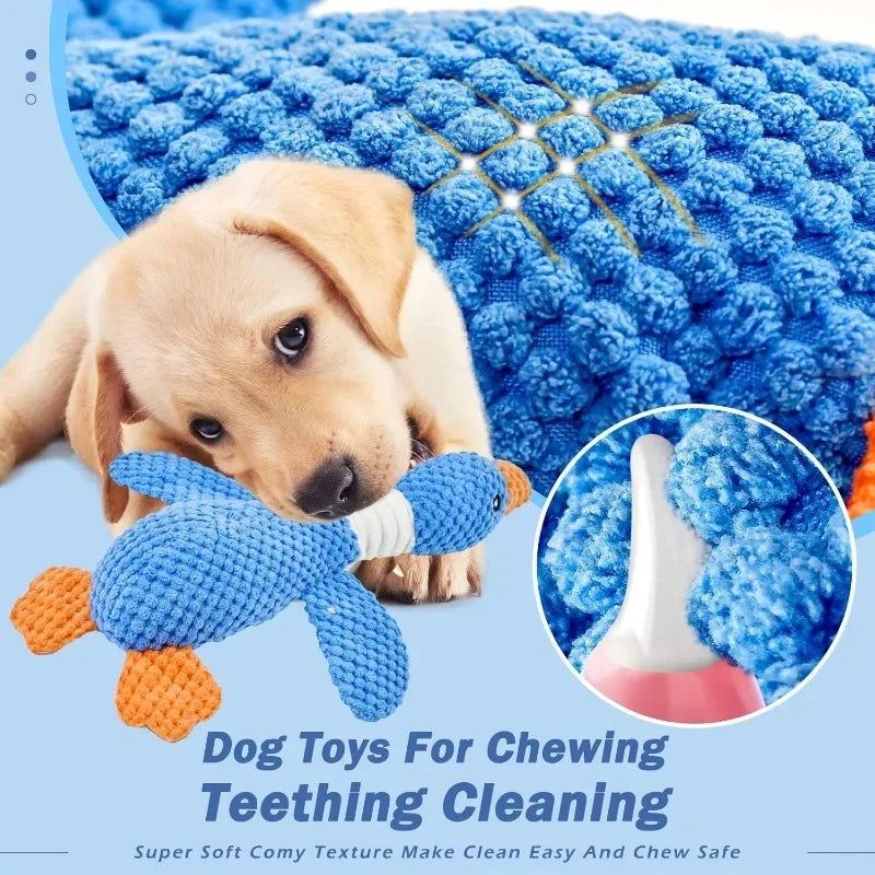 Interactive Plush Toy for Cats and Dogs - Durable Squeaky Doll for Aggressive Chewers by Labubo