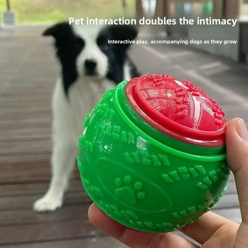 Durable Silicone Dog Chew Ball Toy for Dental Health and Training - Squeaky Bite-Resistant Puppy Toy