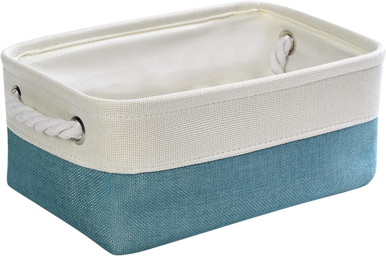Large Collapsible Storage Bins - 3 Pack 14x10x7 Inch Fabric Organizers for Closet, Shelf, and Toy Storage (Grey & Gold)
