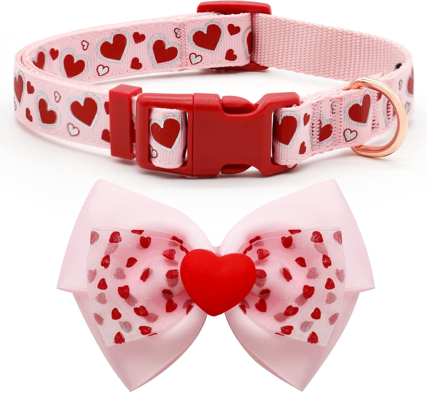 Adjustable Christmas Dog Collar with Antler Bow Tie and Snowman Design for Medium Dogs