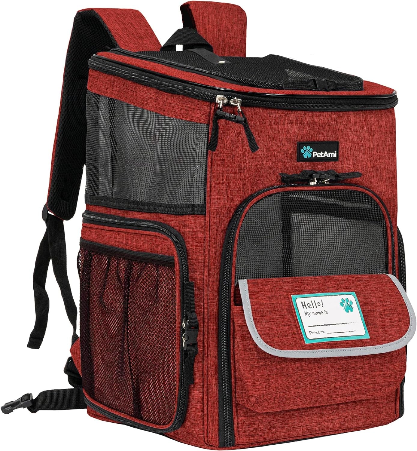 Airline Approved Dog and Cat Backpack Carrier with 4-Way Entry, Ventilated Mesh Design, Collapsible for Small Pets up to 18 lbs, Ideal for Hiking and Travel, Charcoal Gray
