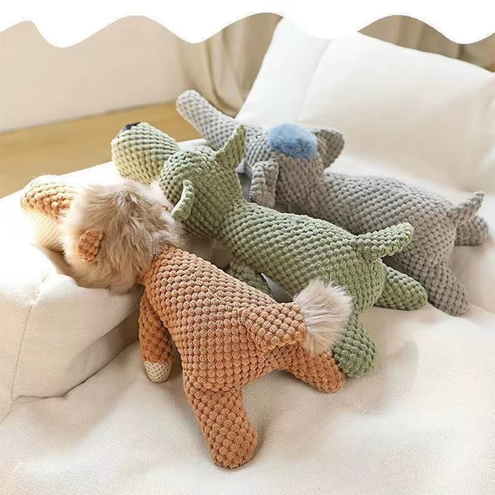 Plush Bite-Resistant Dog Toy with Sound for Small Breeds - Dental Care and Stress Relief Pet Accessory