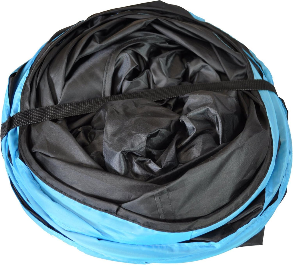 Large Blue 3-Way Cat Tunnels with Crinkle Toy for Indoor Cats