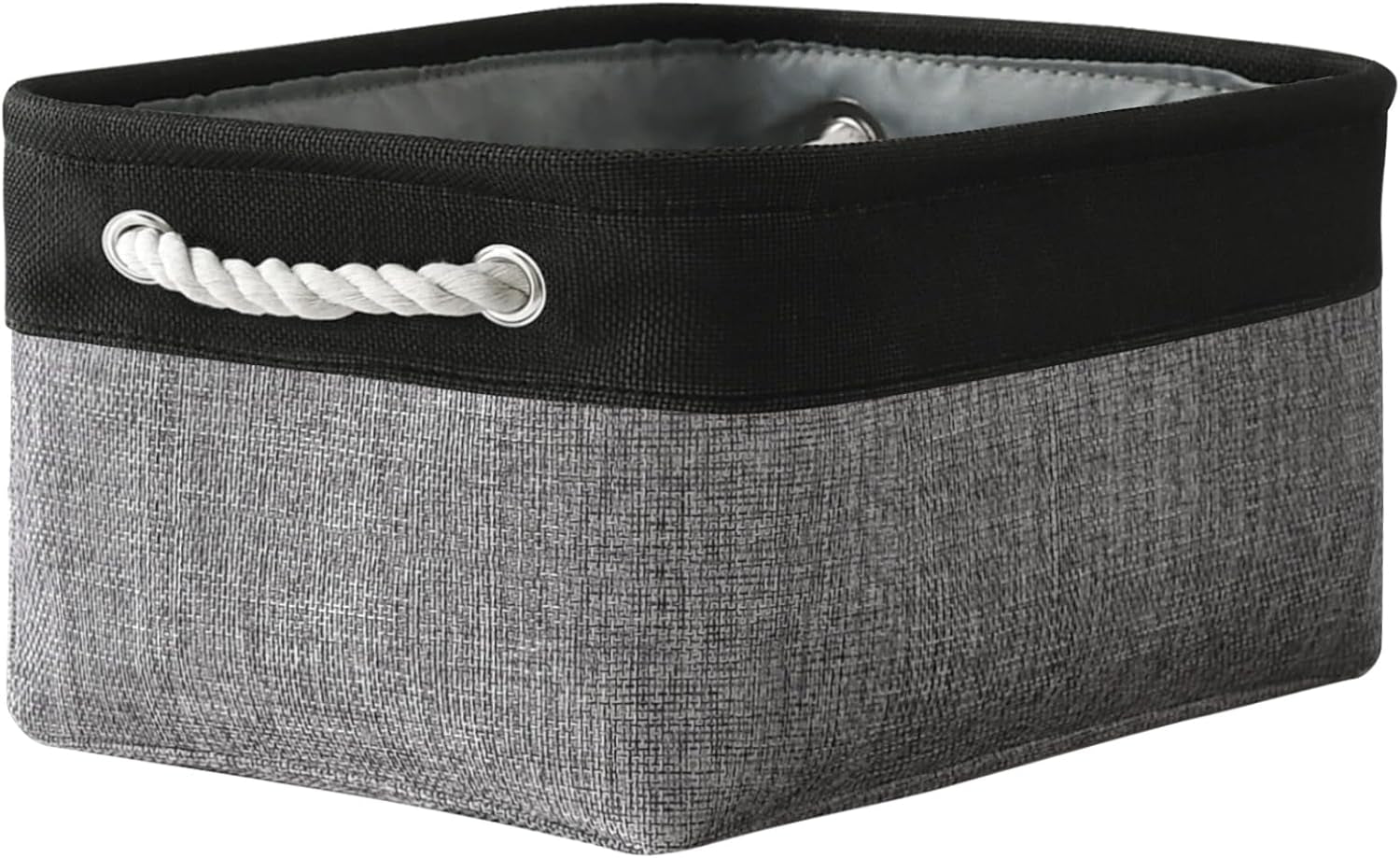 Large Collapsible Storage Bins - 3 Pack 14x10x7 Inch Fabric Organizers for Closet, Shelf, and Toy Storage (Grey & Gold)