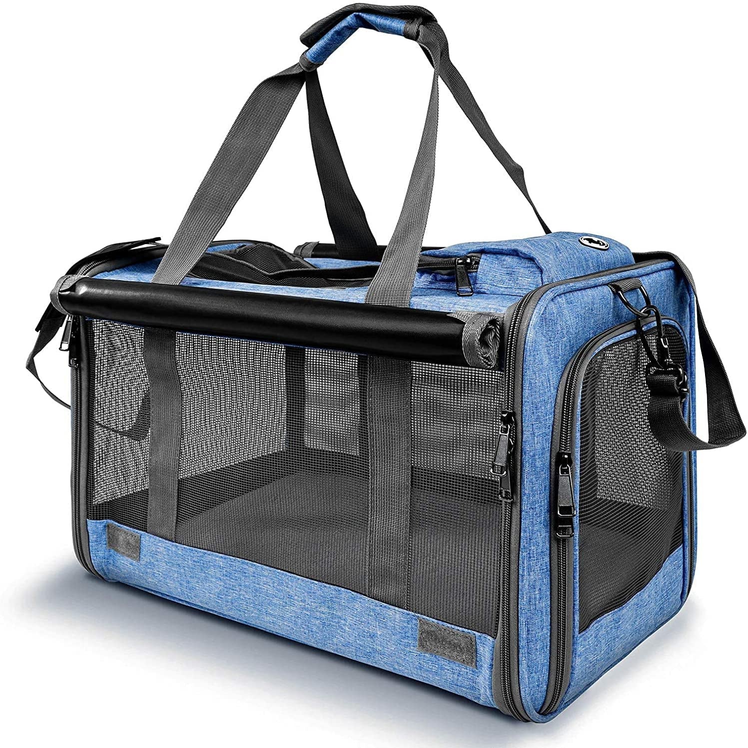 Premium Soft-Sided Pet Carrier for Large and Medium Cats and Puppies, Ideal for Travel with Privacy Protection