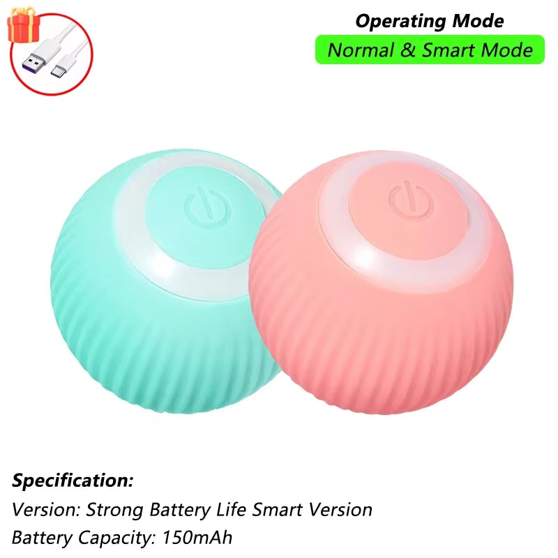 Interactive Automatic Rolling Ball Toy for Dogs and Cats with Faux Tail - Rechargeable Smart Electric Training Device Imitating Mouse Behavior