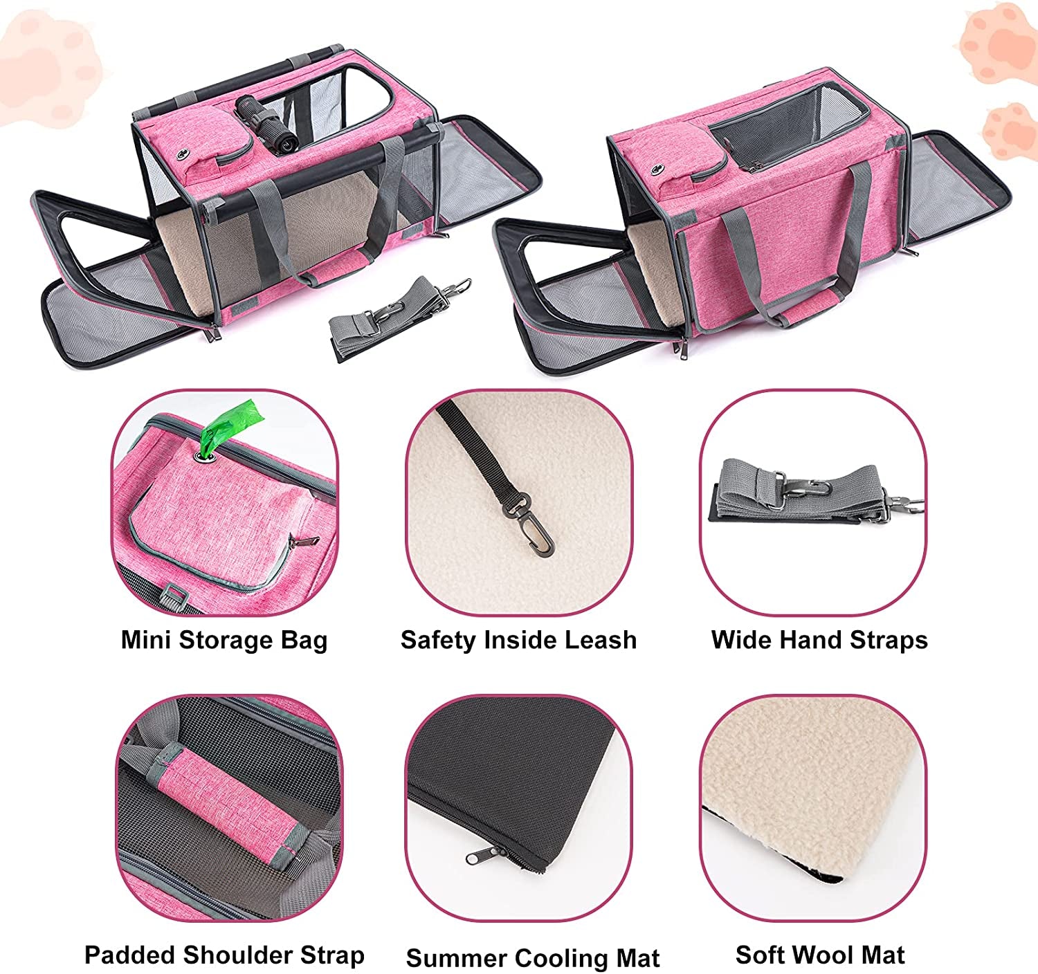 Premium Soft-Sided Pet Carrier for Large and Medium Cats and Puppies, Ideal for Travel with Privacy Protection