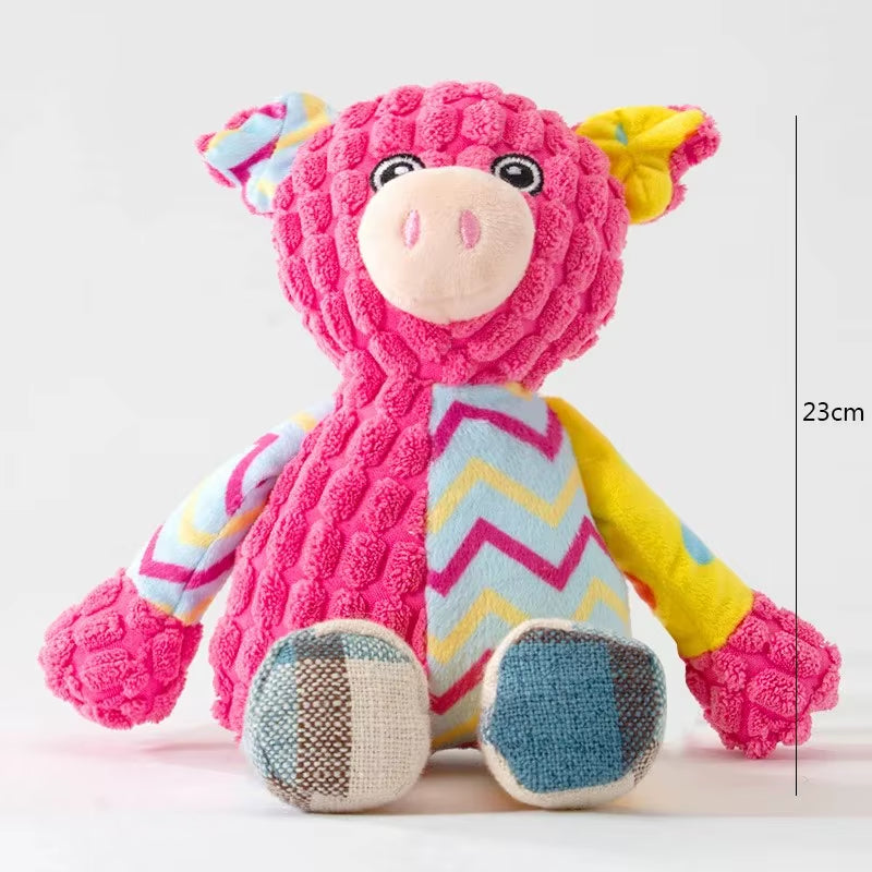Interactive Plush Pet Puzzle Toy for Dogs and Cats - Durable, Squeaky, and Teeth-Cleaning Chew Toy