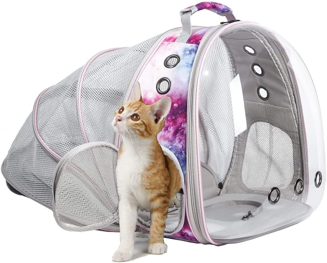 Professional Cat Bubble Backpack with Fan - Space Capsule Clear Window Pet Travel Carrier for Cats and Small Dogs (up to 12 lbs)