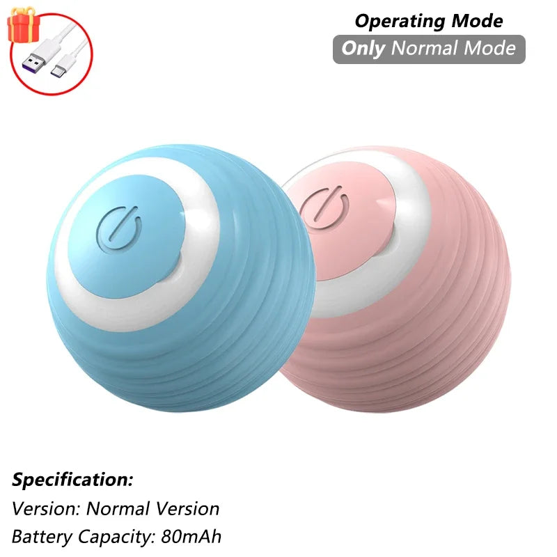 Interactive Automatic Rolling Ball Toy for Dogs and Cats with Faux Tail - Rechargeable Smart Electric Training Device Imitating Mouse Behavior