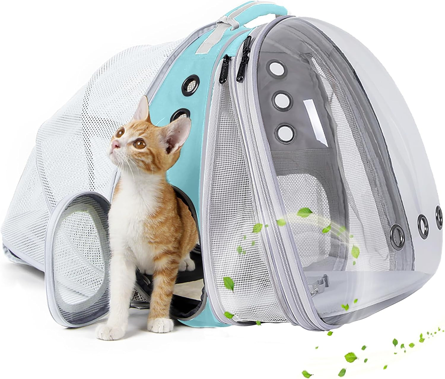 Expandable Polarized Cat Backpack Carrier for Pets up to 20 lbs - Versatile Front and Back Space Capsule Design for Cats and Small Dogs, Ideal for Hiking and Travel