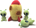 Interactive Plush Hide and Seek Squirrel Puzzle Toy for Small Dogs (Spaceship and Aliens)
