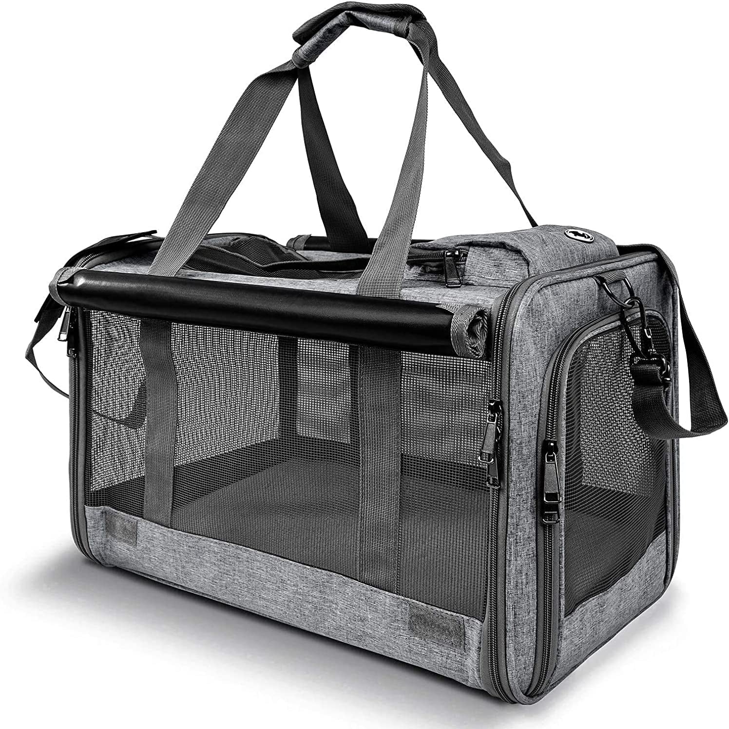 Premium Soft-Sided Pet Carrier for Large and Medium Cats and Puppies, Ideal for Travel with Privacy Protection