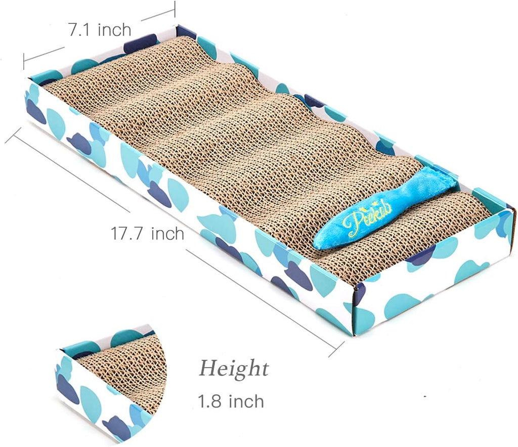 Reversible Cardboard Cat Scratcher Pad with Catnip - Corrugated Scratching Board and Bed