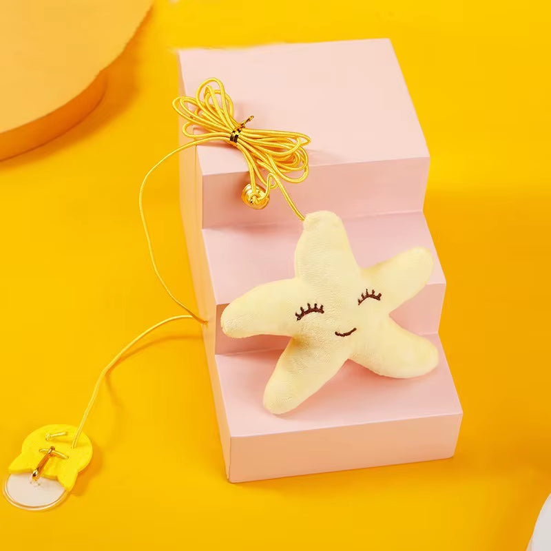 Professional Cat Toy Teasing Stick with Elastic Rope and Dragonfly-Shaped Feather Bell