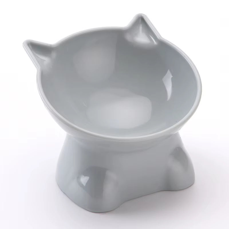 Elevated Cat Bowl - Stylish High-Legged Design for Food and Water - Ideal for Cats and Dogs - Black Color