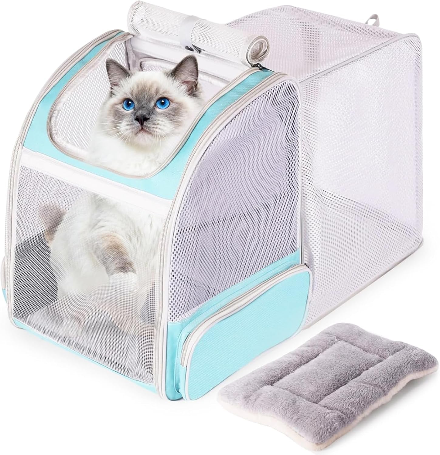 Professional Cat Bubble Backpack with Fan - Space Capsule Clear Window Pet Travel Carrier for Cats and Small Dogs (up to 12 lbs)
