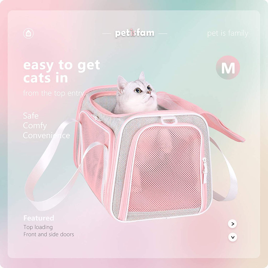 Medium Fantasy Pink Soft and Stylish Travel Pet Carrier Bag for Cats and Puppies