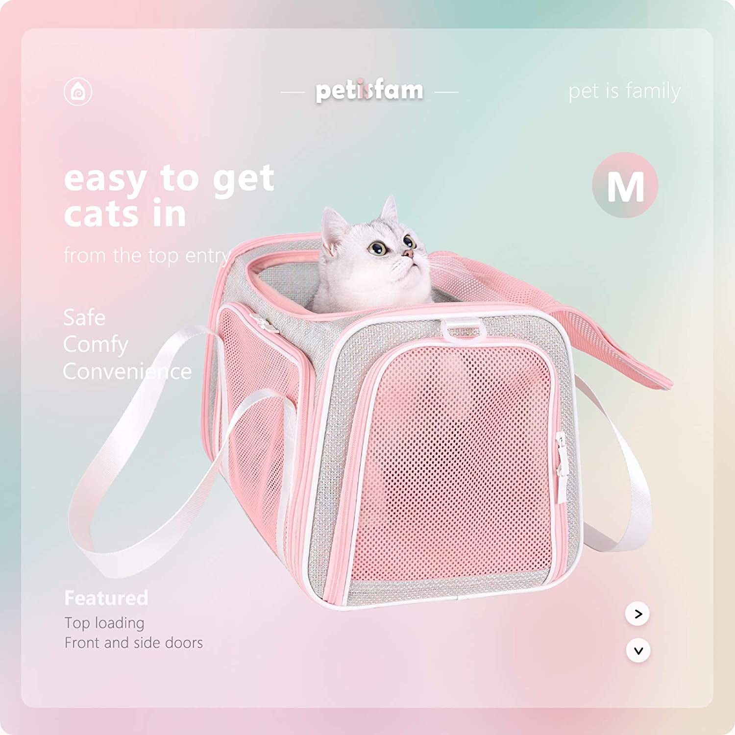 Medium Fantasy Pink Soft and Stylish Travel Pet Carrier Bag for Cats and Puppies