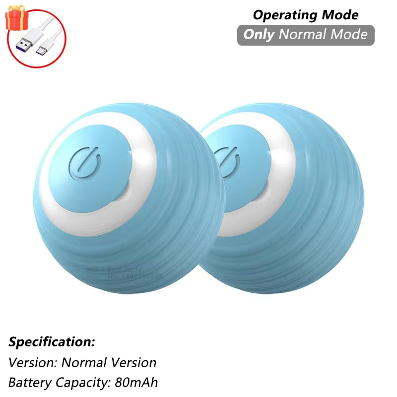 Interactive Automatic Rolling Ball Toy for Dogs and Cats with Faux Tail - Rechargeable Smart Electric Training Device Imitating Mouse Behavior