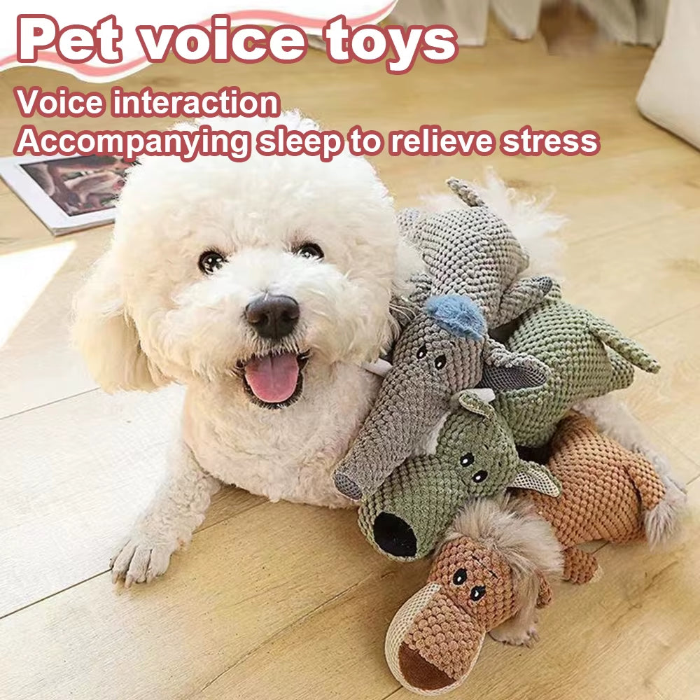 Plush Bite-Resistant Dog Toy with Sound for Small Breeds - Dental Care and Stress Relief Pet Accessory