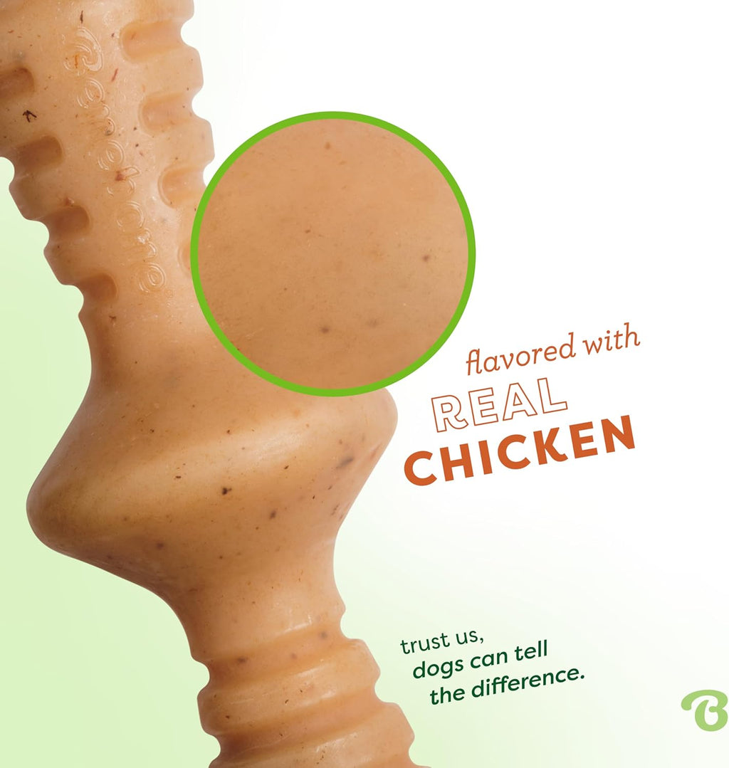 Zaggler Medium Rolling Dog Chew Toy for Aggressive Chewers, Made with Real Chicken, USA-Made
