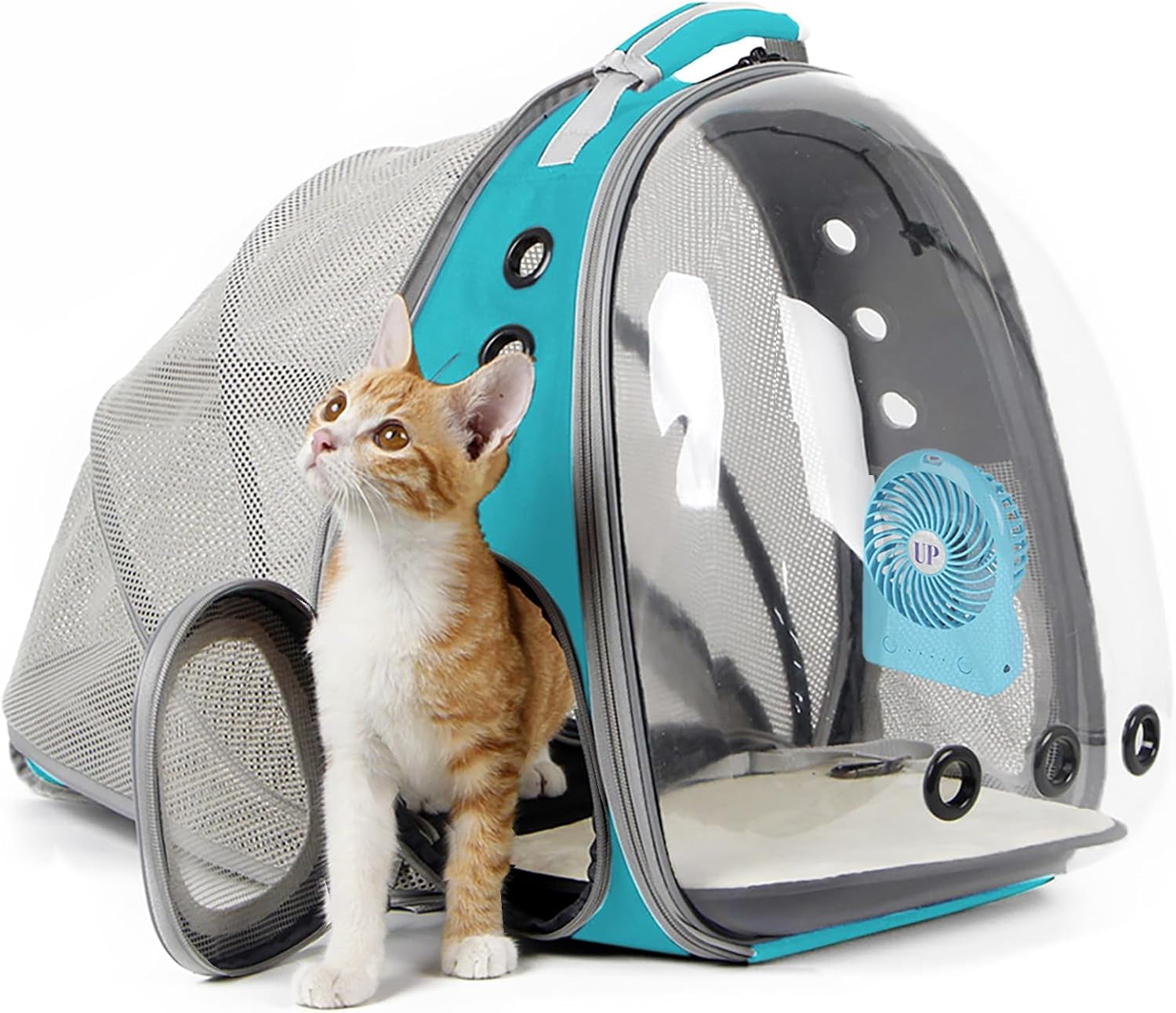 Professional Cat Bubble Backpack with Fan - Space Capsule Clear Window Pet Travel Carrier for Cats and Small Dogs (up to 12 lbs)