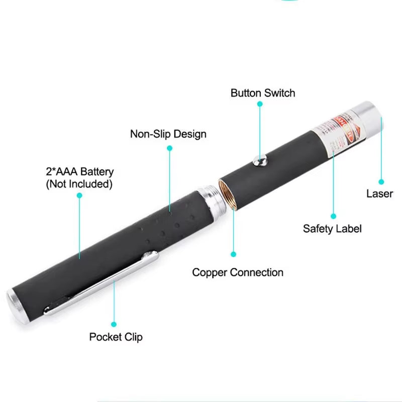 Red Light Single-Point Laser Pointer Pen with Flashlight Function