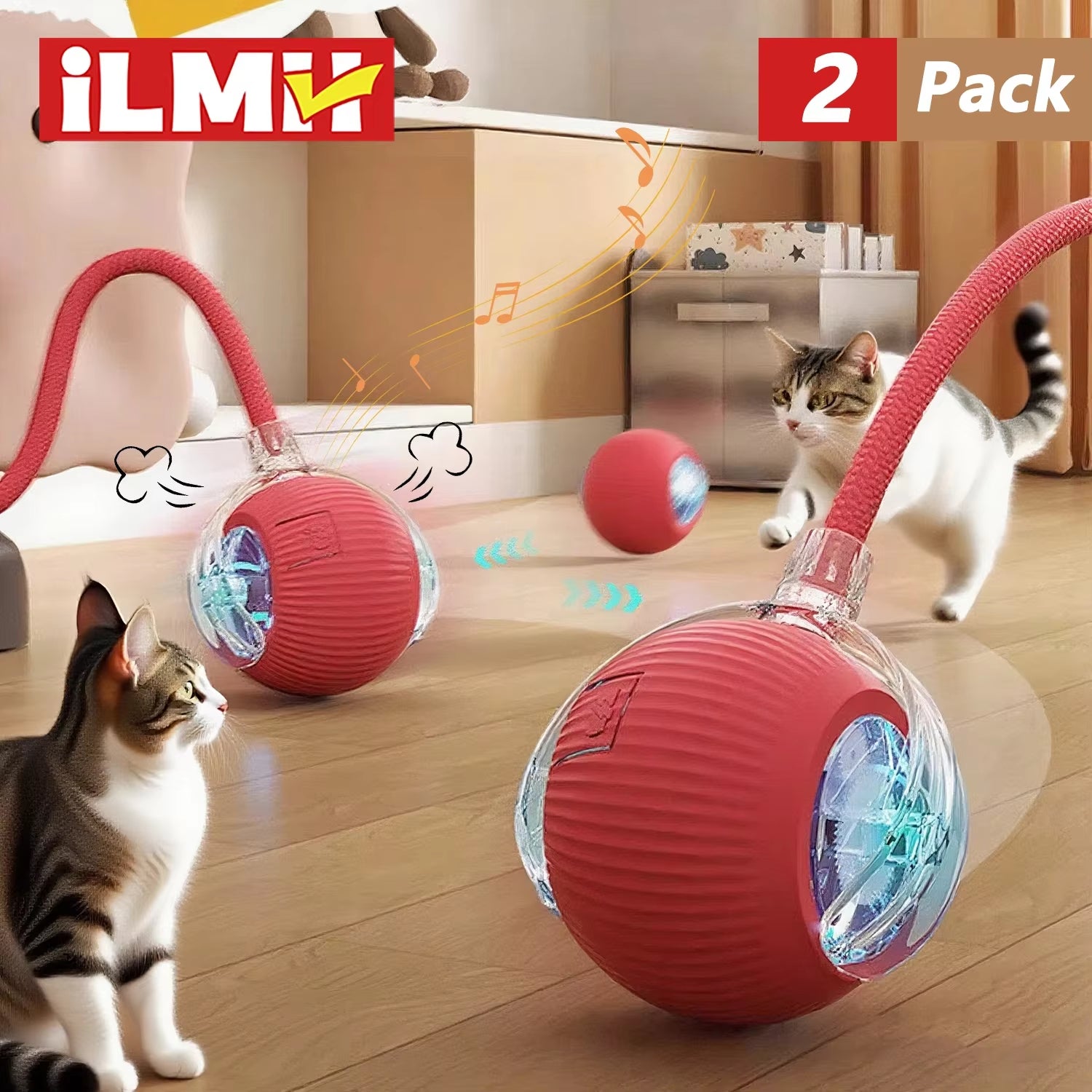 Interactive Automatic Rolling Ball Toy for Dogs and Cats with Faux Tail - Rechargeable Smart Electric Training Device Imitating Mouse Behavior