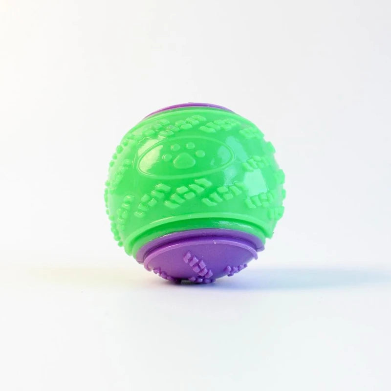 Durable Silicone Dog Chew Ball Toy for Dental Health and Training - Squeaky Bite-Resistant Puppy Toy