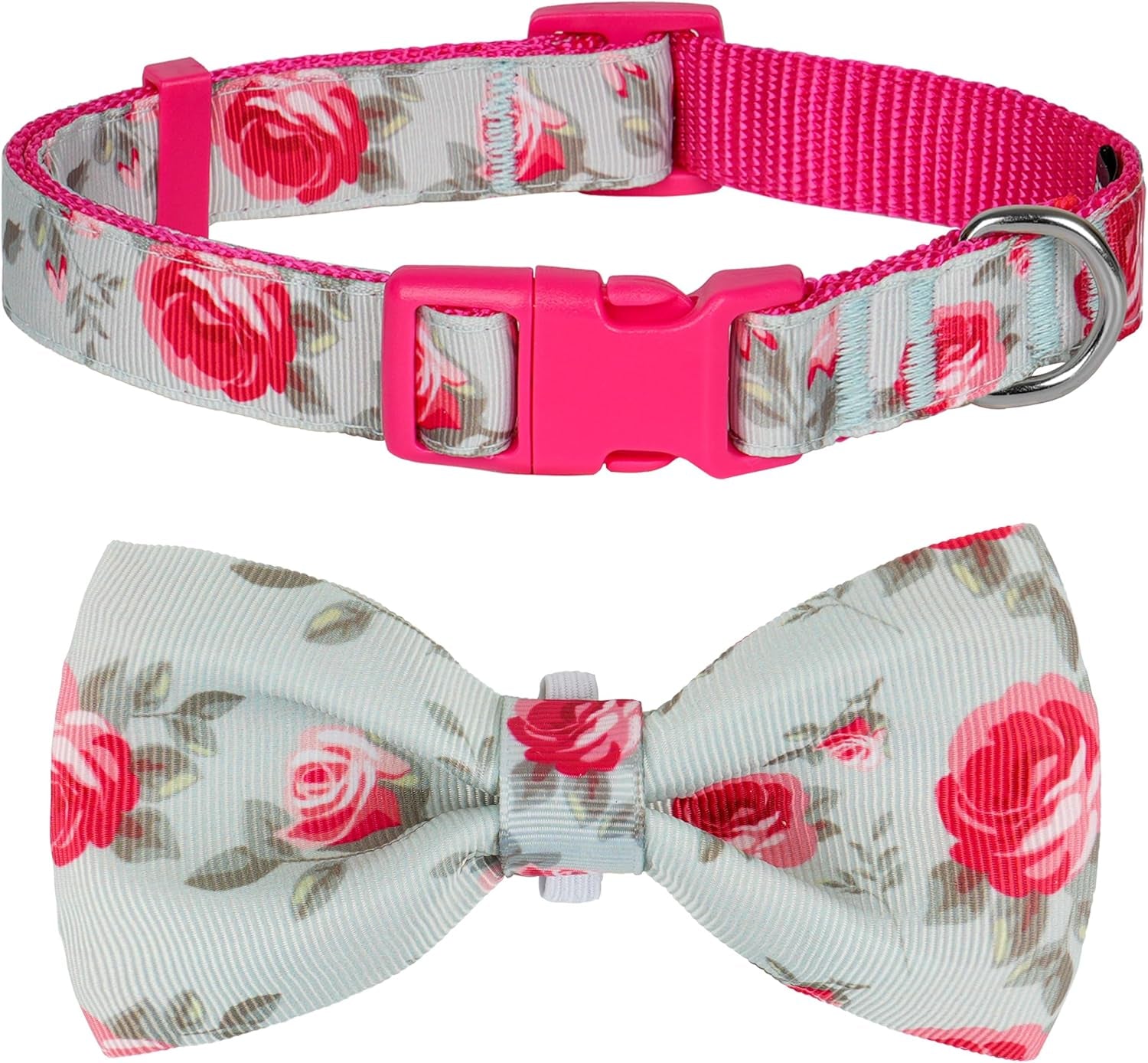 Adjustable Christmas Dog Collar with Antler Bow Tie and Snowman Design for Medium Dogs