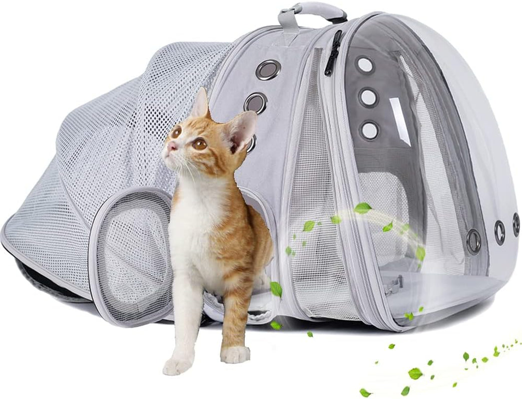 Expandable Polarized Cat Backpack Carrier for Pets up to 20 lbs - Versatile Front and Back Space Capsule Design for Cats and Small Dogs, Ideal for Hiking and Travel