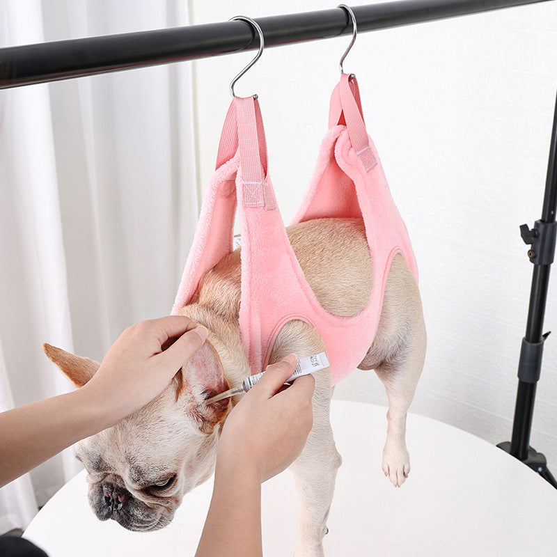Dolome Beauty Assist Pet Hammock plush soft dog hammock nail clipping ear washing assist pet supplies