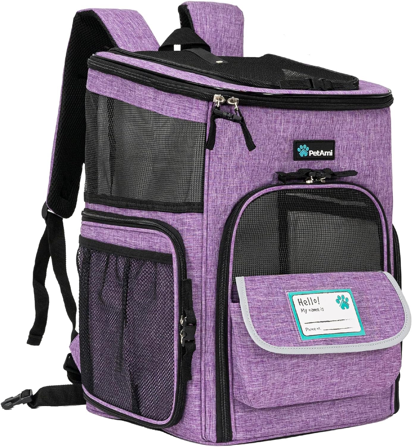 Airline Approved Dog and Cat Backpack Carrier with 4-Way Entry, Ventilated Mesh Design, Collapsible for Small Pets up to 18 lbs, Ideal for Hiking and Travel, Charcoal Gray