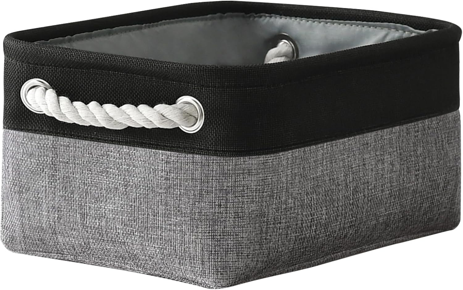 Large Collapsible Storage Bins - 3 Pack 14x10x7 Inch Fabric Organizers for Closet, Shelf, and Toy Storage (Grey & Gold)