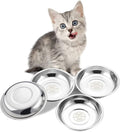 Set of 4 Stainless Steel Cat Food Bowls for Raised Stations, 5.8-Inch Diameter, Designed to Prevent Whisker Fatigue, 10.8 Fl. Oz Capacity, Ideal for Indoor Cats