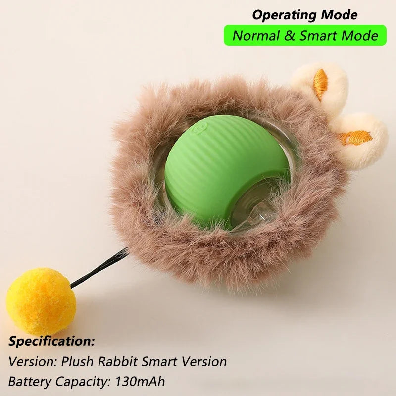 Interactive Automatic Rolling Ball Toy for Dogs and Cats with Faux Tail - Rechargeable Smart Electric Training Device Imitating Mouse Behavior