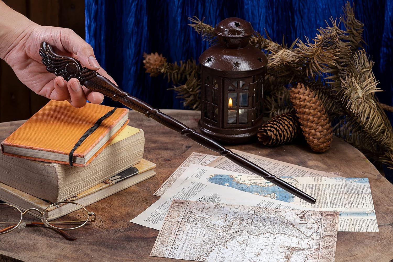 15-Inch Wooden Wizard Wand - Authentic Collectible Magic Wand for Cosplay and Special Occasions (S10)