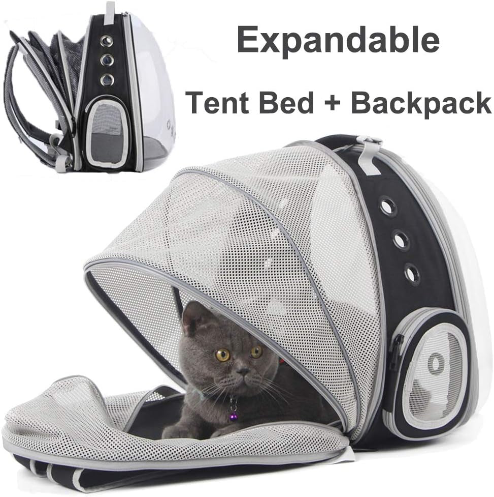 Professional Cat Bubble Backpack with Fan - Space Capsule Clear Window Pet Travel Carrier for Cats and Small Dogs (up to 12 lbs)