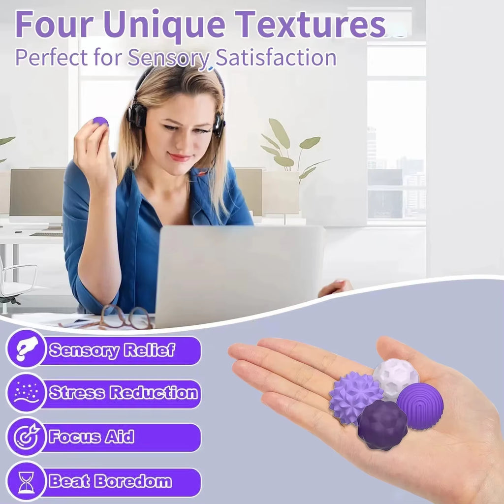 Magnetic Silicone Sensory Balls for Anxiety Relief and Stress Management - Fidget Toy for Kids and Adults