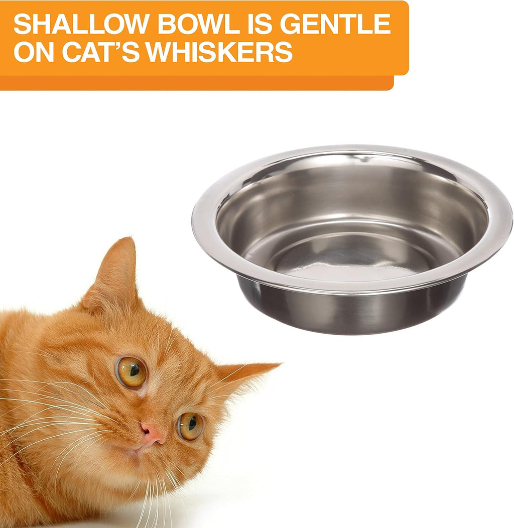 Neater Feeder Deluxe Elevated Cat Bowls with Adjustable Heights (6” & 7.5”), No-Spill Raised Stand, Whisker-Friendly Stainless Steel Dishes, Made in USA, Bronze Finish
