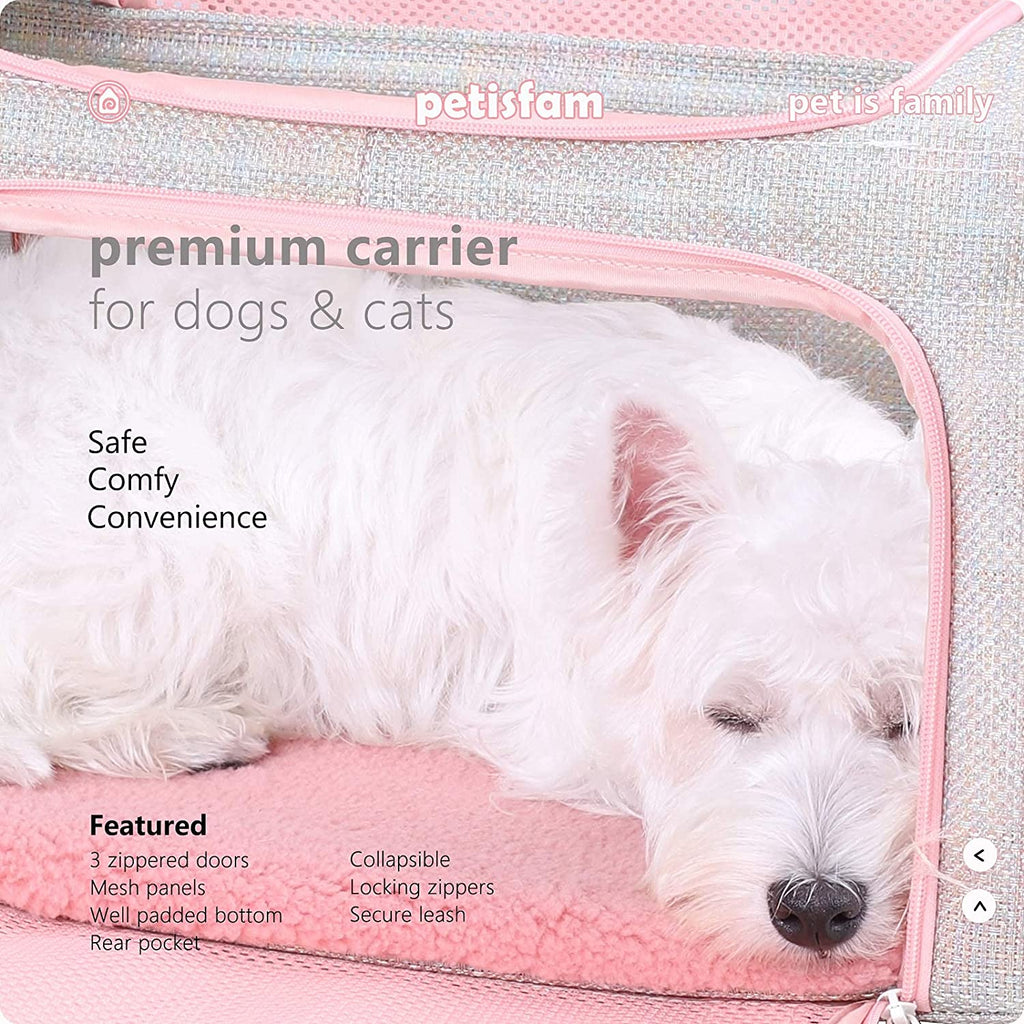 Medium Fantasy Pink Soft and Stylish Travel Pet Carrier Bag for Cats and Puppies