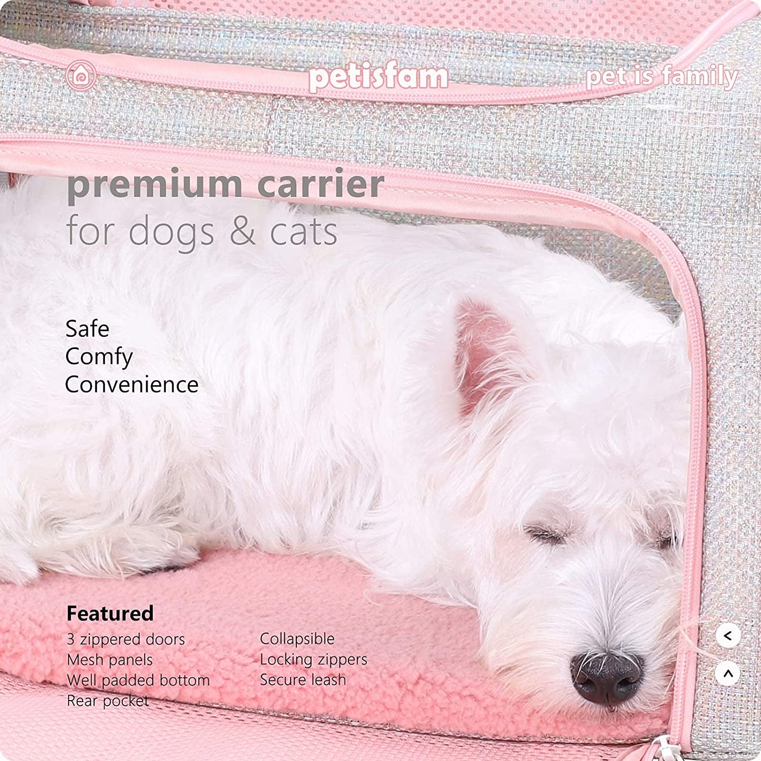 Medium Fantasy Pink Soft and Stylish Travel Pet Carrier Bag for Cats and Puppies
