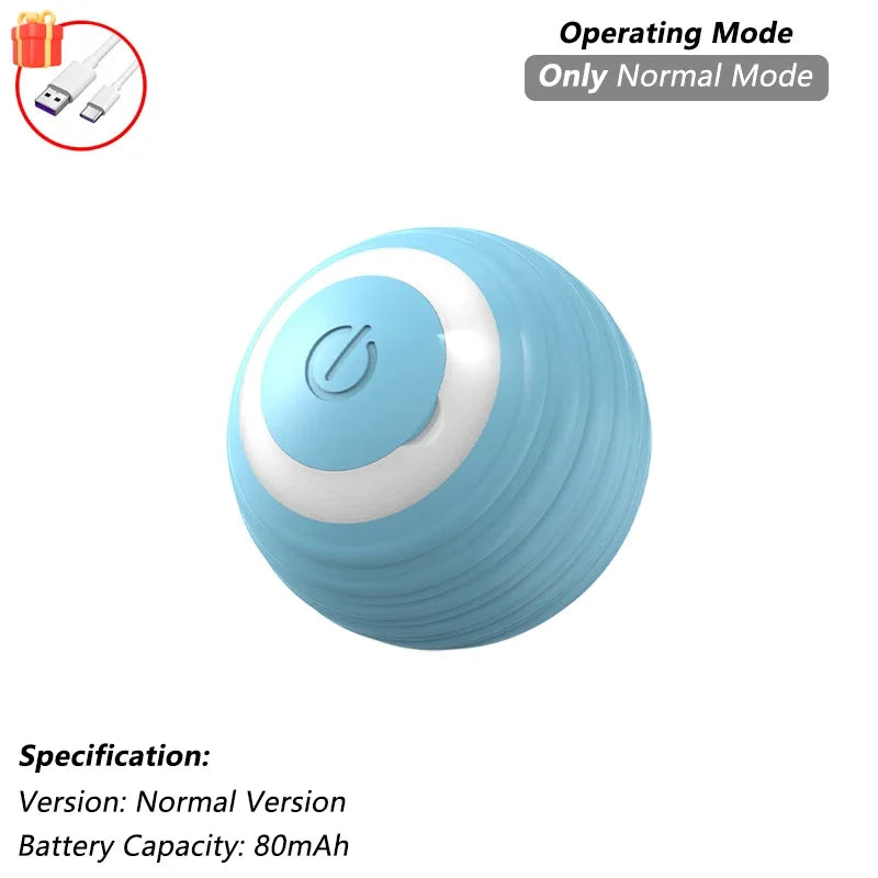 Interactive Automatic Rolling Ball Toy for Dogs and Cats with Faux Tail - Rechargeable Smart Electric Training Device Imitating Mouse Behavior