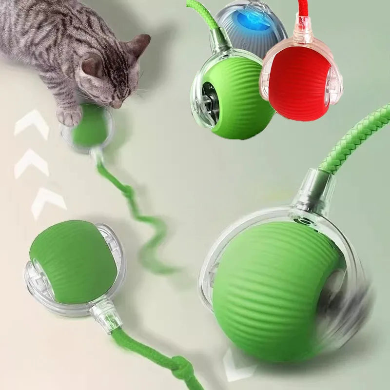 Automatic Rolling Cat Ball Toy - Rechargeable Interactive Electric Toy with Teaser Sensor for Kittens