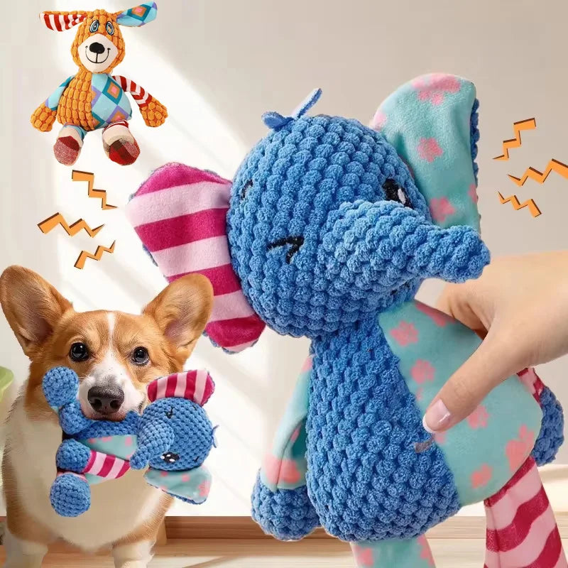 Interactive Bite-Resistant Plush Dog Toy with Squeaker - Ideal for Chewing and Dental Care