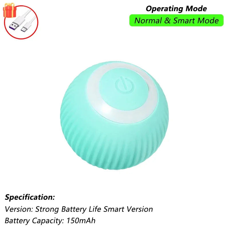 Interactive Automatic Rolling Ball Toy for Dogs and Cats with Faux Tail - Rechargeable Smart Electric Training Device Imitating Mouse Behavior