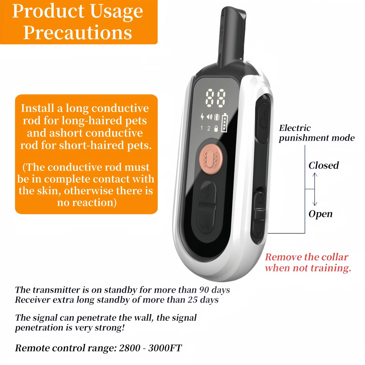 Professional Waterproof Electric Dog Training Collar with Remote Control - Rechargeable Anti-Barking Device for All Dog Sizes