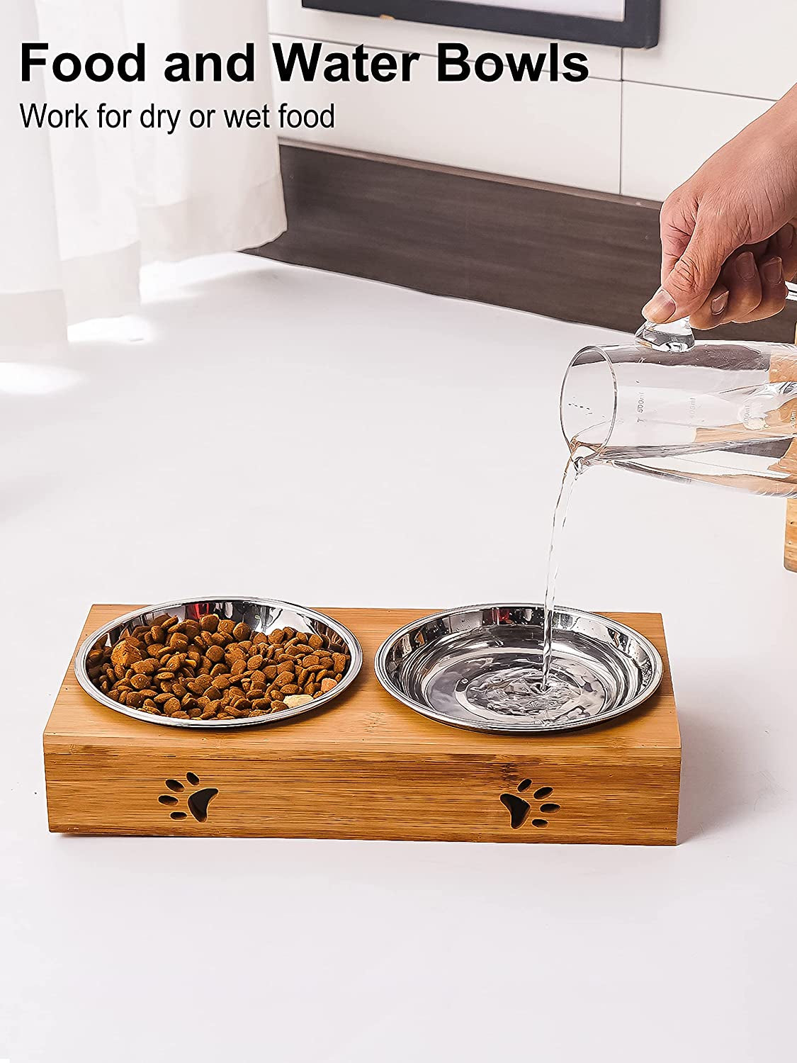 Set of 4 Stainless Steel Cat Food Bowls for Raised Stations, 5.8-Inch Diameter, Designed to Prevent Whisker Fatigue, 10.8 Fl. Oz Capacity, Ideal for Indoor Cats