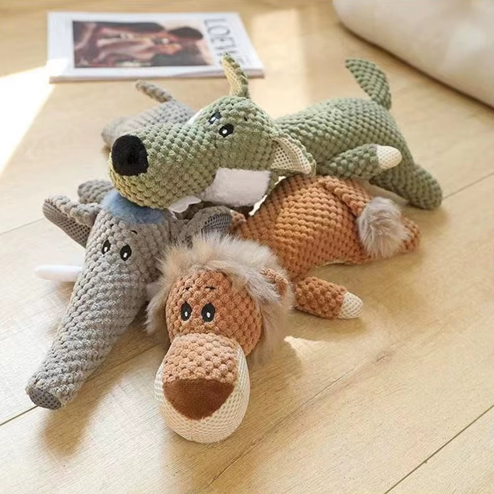 Plush Bite-Resistant Dog Toy with Sound for Small Breeds - Dental Care and Stress Relief Pet Accessory